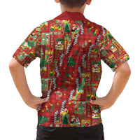 Mele Kalikimaka Pakalana Pikake Lei Family Matching Off Shoulder Maxi Dress and Hawaiian Shirt Hawaiian Rodeo Paniolo Omaomao Palaka - Polynesian Pride