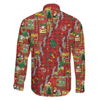Mele Kalikimaka Pakalana Pikake Lei Family Matching Short Sleeve Bodycon Dress and Hawaiian Shirt Hawaiian Rodeo Paniolo Omaomao Palaka - Polynesian Pride