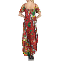Mele Kalikimaka Pakalana Pikake Lei Family Matching Summer Maxi Dress and Hawaiian Shirt Hawaiian Rodeo Paniolo Omaomao Palaka - Polynesian Pride