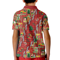 Mele Kalikimaka Pakalana Pikake Lei Kid Polo Shirt Hawaiian Rodeo Paniolo Omaomao Palaka - Polynesian Pride