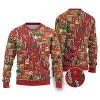 Mele Kalikimaka Pakalana Pikake Lei Ugly Christmas Sweater Hawaiian Rodeo Paniolo Omaomao Palaka - Polynesian Pride