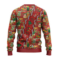 Mele Kalikimaka Pakalana Pikake Lei Ugly Christmas Sweater Hawaiian Rodeo Paniolo Omaomao Palaka - Polynesian Pride