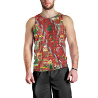 Mele Kalikimaka Pakalana Pikake Lei Men Tank Top Hawaiian Rodeo Paniolo Omaomao Palaka - Polynesian Pride