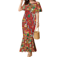 Mele Kalikimaka Pakalana Pikake Lei Mermaid Dress Hawaiian Rodeo Paniolo Omaomao Palaka - Polynesian Pride