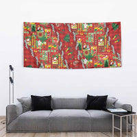 Mele Kalikimaka Pakalana Pikake Lei Tapestry Hawaiian Rodeo Paniolo Omaomao Palaka - Polynesian Pride