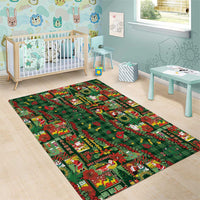 Mele Kalikimaka Pakalana Pikake Lei Area Rug Hawaiian Rodeo Paniolo Ulaula Palaka - Polynesian Pride