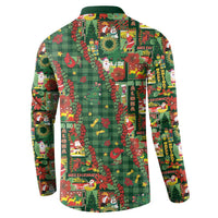 Mele Kalikimaka Pakalana Pikake Lei Button Sweatshirt Hawaiian Rodeo Paniolo Ulaula Palaka - Polynesian Pride