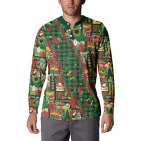 Mele Kalikimaka Pakalana Pikake Lei Button Sweatshirt Hawaiian Rodeo Paniolo Ulaula Palaka - Polynesian Pride