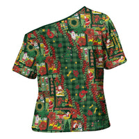 Mele Kalikimaka Pakalana Pikake Lei Cross Shoulder Shirt Hawaiian Rodeo Paniolo Ulaula Palaka - Polynesian Pride