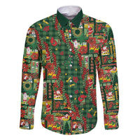 Mele Kalikimaka Pakalana Pikake Lei Family Matching Long Sleeve Bodycon Dress and Hawaiian Shirt Hawaiian Rodeo Paniolo Ulaula Palaka - Polynesian Pride