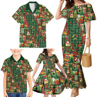 Mele Kalikimaka Pakalana Pikake Lei Family Matching Mermaid Dress and Hawaiian Shirt Hawaiian Rodeo Paniolo Ulaula Palaka - Polynesian Pride