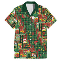 Mele Kalikimaka Pakalana Pikake Lei Family Matching Off Shoulder Short Dress and Hawaiian Shirt Hawaiian Rodeo Paniolo Ulaula Palaka - Polynesian Pride