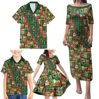 Mele Kalikimaka Pakalana Pikake Lei Family Matching Puletasi and Hawaiian Shirt Hawaiian Rodeo Paniolo Ulaula Palaka - Polynesian Pride