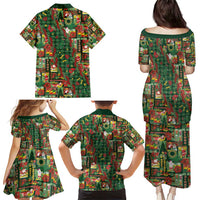 Mele Kalikimaka Pakalana Pikake Lei Family Matching Puletasi and Hawaiian Shirt Hawaiian Rodeo Paniolo Ulaula Palaka - Polynesian Pride