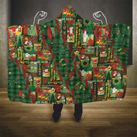 Mele Kalikimaka Pakalana Pikake Lei Hooded Blanket Hawaiian Rodeo Paniolo Ulaula Palaka - Polynesian Pride