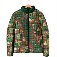 Mele Kalikimaka Pakalana Pikake Lei Padded Jacket Hawaiian Rodeo Paniolo Ulaula Palaka - Polynesian Pride