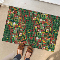 Mele Kalikimaka Pakalana Pikake Lei Rubber Doormat Hawaiian Rodeo Paniolo Ulaula Palaka - Polynesian Pride