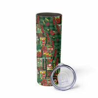 Mele Kalikimaka Pakalana Pikake Lei Skinny Tumbler Hawaiian Rodeo Paniolo Ulaula Palaka - Polynesian Pride