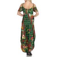 Mele Kalikimaka Pakalana Pikake Lei Summer Maxi Dress Hawaiian Rodeo Paniolo Ulaula Palaka - Polynesian Pride