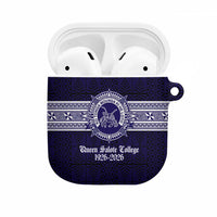 Tonga Queen Salote College 100 years AirPods Case QSC 1926-2026 Tongan Pattern LT9 Blue - Polynesian Pride