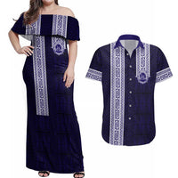 Tonga Queen Salote College 100 years Couples Matching Off Shoulder Maxi Dress and Hawaiian Shirt QSC 1926-2026 Tongan Pattern