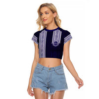 Tonga Queen Salote College 100 years Raglan Cropped T Shirt QSC 1926-2026 Tongan Pattern