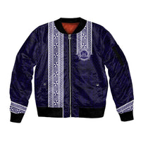 Tonga Queen Salote College 100 years Sleeve Zip Bomber Jacket QSC 1926-2026 Tongan Pattern