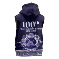Tonga Queen Salote College 100 years Sleeveless Hoodie QSC 1926-2026 Tongan Pattern