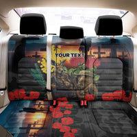 Kangaroo-Kiwi Soldier ANZAC Personalised Back Car Seat Cover Golden Wattle and Pohutukawa Flowers
