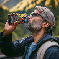 Kangaroo-Kiwi Soldier ANZAC Personalised 4 in 1 Can Cooler Tumbler Golden Wattle and Pohutukawa Flowers