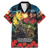 Kangaroo-Kiwi Soldier ANZAC Personalised Family Matching Mermaid Dress and Hawaiian Shirt Golden Wattle and Pohutukawa Flowers