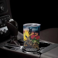 Kangaroo-Kiwi Soldier ANZAC Personalised Tumbler Cup Golden Wattle and Pohutukawa Flowers