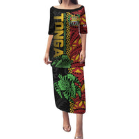Personalised Tonga Emancipation Day Puletasi Puleanga Fakatui O Since 1970 LT9 Long Dress Red - Polynesian Pride