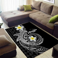 Aloha Hammerhead Shark Area Rug Black Hawaiian Kakau Tribal Tattoo LT9 - Polynesian Pride