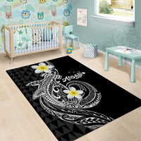 Aloha Hammerhead Shark Area Rug Black Hawaiian Kakau Tribal Tattoo LT9 - Polynesian Pride