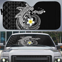 Aloha Hammerhead Shark Auto Sun Shade Black Hawaiian Kakau Tribal Tattoo - Polynesian Pride