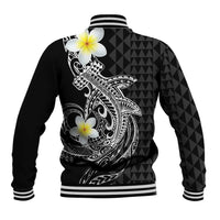 Aloha Hammerhead Shark Baseball Jacket Black Hawaiian Kakau Tribal Tattoo LT9 - Polynesian Pride