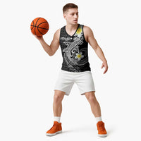 Aloha Hammerhead Shark Basketball Jersey Black Hawaiian Kakau Tribal Tattoo LT9 - Polynesian Pride