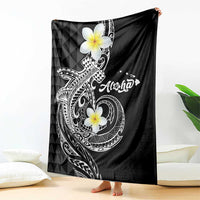 Aloha Hammerhead Shark Blanket Black Hawaiian Kakau Tribal Tattoo LT9 - Polynesian Pride