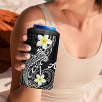 Aloha Hammerhead Shark 4 in 1 Can Cooler Tumbler Black Hawaiian Kakau Tribal Tattoo