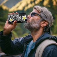 Aloha Hammerhead Shark 4 in 1 Can Cooler Tumbler Black Hawaiian Kakau Tribal Tattoo