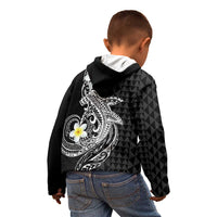 Aloha Hammerhead Shark Kid Hoodie Black Hawaiian Kakau Tribal Tattoo LT9 - Polynesian Pride