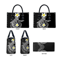 Aloha Hammerhead Shark Leather Bag Black Hawaiian Kakau Tribal Tattoo LT9 - Polynesian Pride