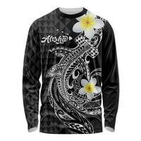 Aloha Hammerhead Shark Long Sleeve Shirt Black Hawaiian Kakau Tribal Tattoo LT9 Unisex Black - Polynesian Pride