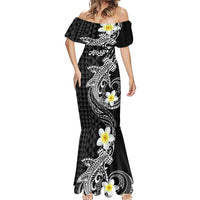 Aloha Hammerhead Shark Mermaid Dress Black Hawaiian Kakau Tribal Tattoo