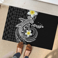 Aloha Hammerhead Shark Rubber Doormat Black Hawaiian Kakau Tribal Tattoo LT9 - Polynesian Pride