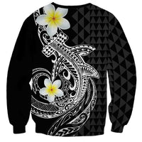Aloha Hammerhead Shark Sweatshirt Black Hawaiian Kakau Tribal Tattoo LT9 - Polynesian Pride