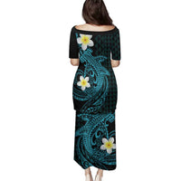 Aloha Hammerhead Shark Family Matching Puletasi and Hawaiian Shirt Calypso Hawaiian Kakau Tribal Tattoo