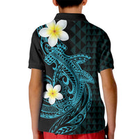 Aloha Hammerhead Shark Kid Polo Shirt Calypso Hawaiian Kakau Tribal Tattoo