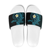 Aloha Hammerhead Shark Slide Sandals Calypso Hawaiian Kakau Tribal Tattoo LT9 Blue - Polynesian Pride